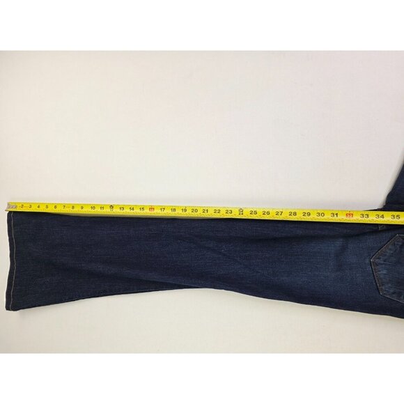 J Brand Size 24X34 Womens Babe Classic Flare Blue Denim 5 Pocket Low Rise Jeans - Picture 2 of 13